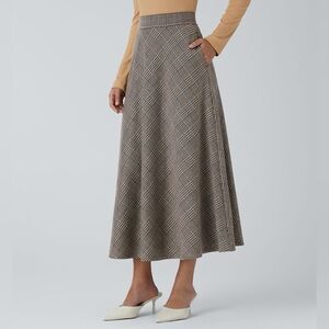 HALARA Houndstooth A-Line Skirt